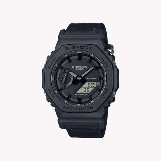 CASIO G-SHOCK GA-2100BCE-1A OAK - SÉRIE DE BRACELET EN TISSU ECO CORDURA NOIR Montre pour homme