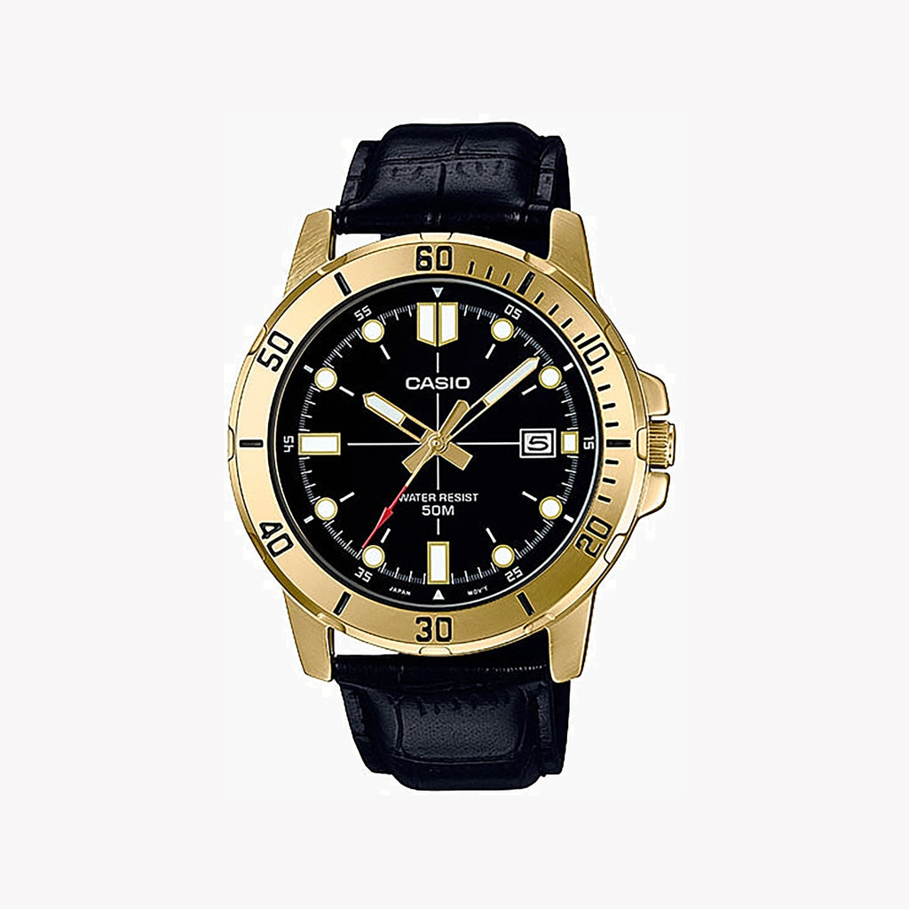 CASIO MTP-VD01GL-1EV DYNAMIC STYLE - BOLD BLACK DIAL WITH GOLD ACCENTS Men's Watch-i-Watch-5
