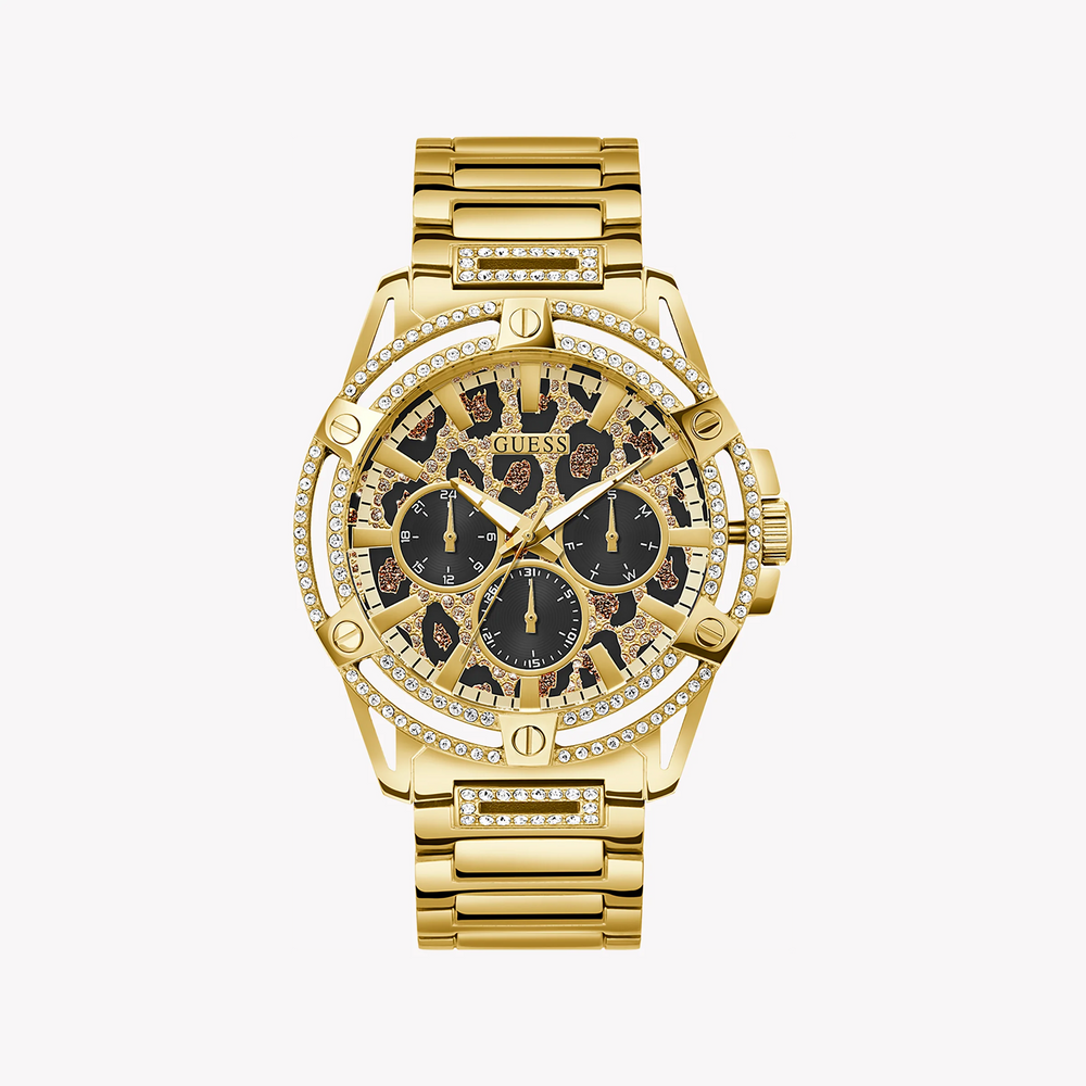 Guess Women's Gold Stainless Steel Watch, Animal Print Dial | Gw0497g4 by i-watch