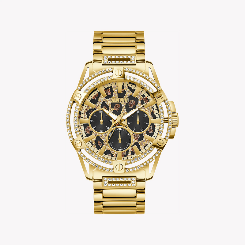 Guess Women's Gold Stainless Steel Watch, Animal Print Dial | Gw0497g4 by i-watch