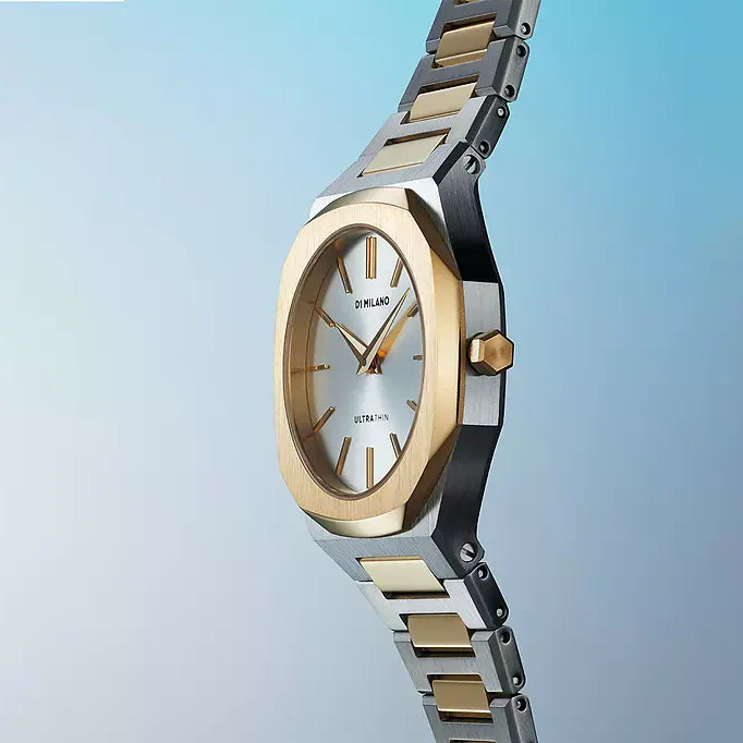 D1 MILANO Women's Gold & Silver Watch, Silver Dial | D1-UTBL34 by i-watch