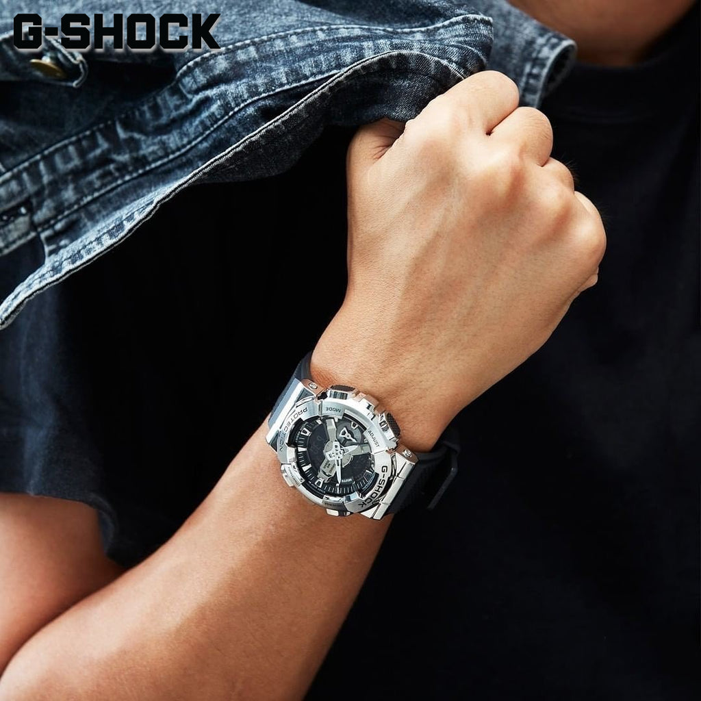 CASIO G-SHOCK GM-110-1ADR - ADVENTURE AWAITS MEN'S SPORTY TIMEPIECE WITH SILVER CASE & BLACK BAND-i-Watch-3