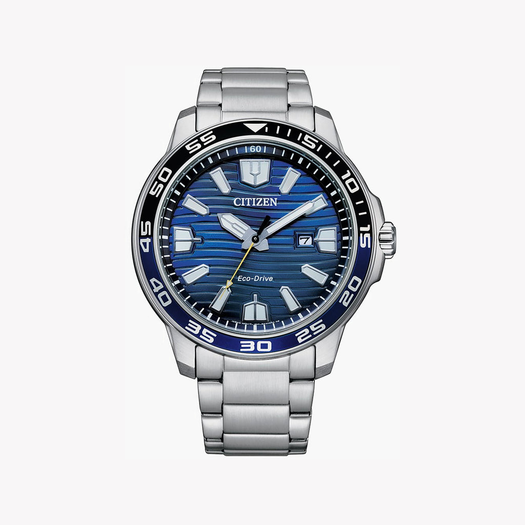 CITIZEN AW1525-81L - DYNAMIC PRECISION MEN'S WATCH with Silver Stainless Steel & Blue Dial