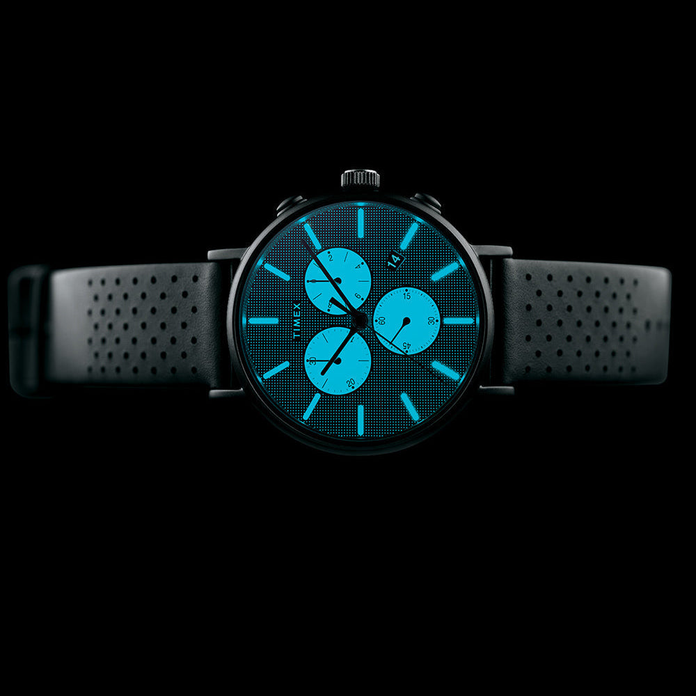 ساعة TIMEX Essential Fairfield TW2R97800 - ساعة رجالية من الجلد الرمادي والنحاس مع إضاءة ليلية من INDIGLO