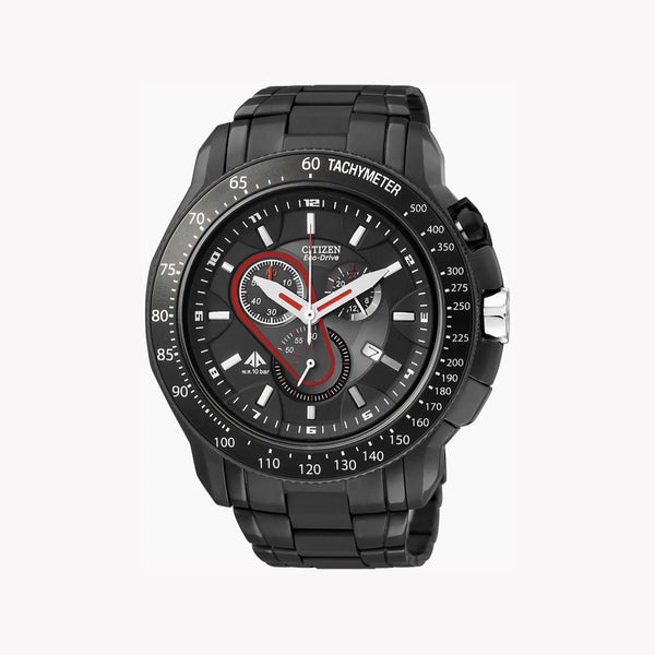 Citizen At0719-55e Bold Performance - Men's Black Stainless Steel Chronograph Watch by i-watch