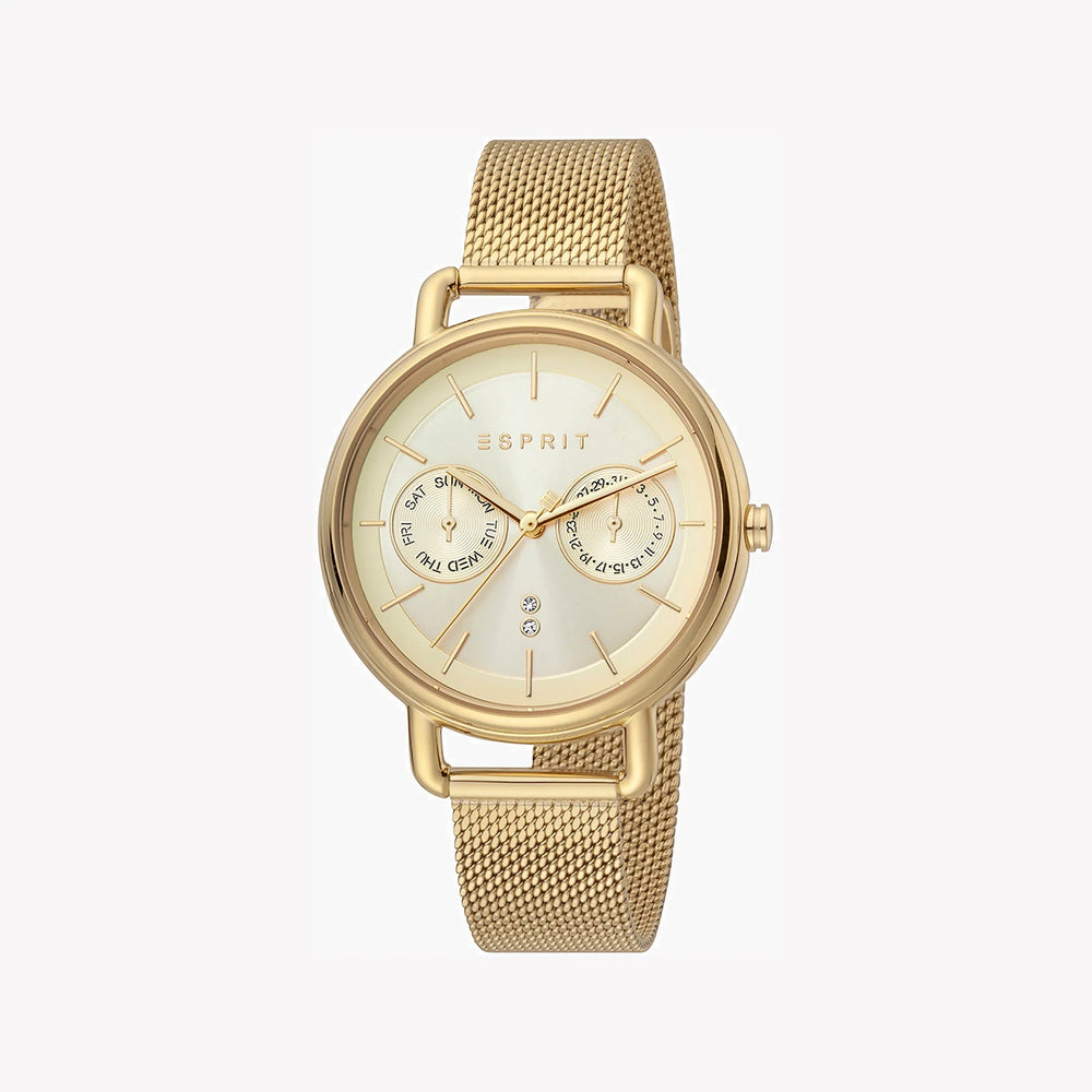 Esprit Women's Watch With Gold Stainless Steel Case And Gold Stainless Steel Band by i-watch