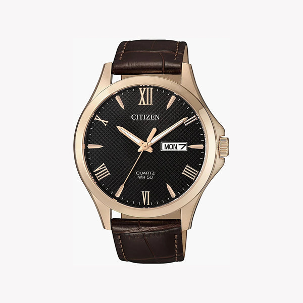 Citizen Bf2023-01h - Elegant Timepiece For The Modern Man: Chronograph, Gold & Brown Leather by i-watch