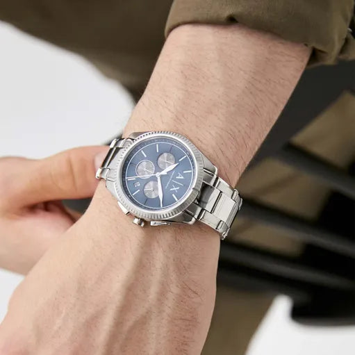 ARMANI EXCHANGE AX2850 TIMELESS ELEGANCE - MEN'S STAINLESS STEEL WATCH WITH BLUE DIAL-i-Watch-4
