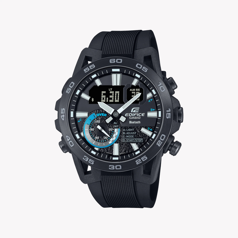 Casio Edifice Men's Black Watch, Stainless Steel & Carbon | Ecb-40pb-1aef by i-watch