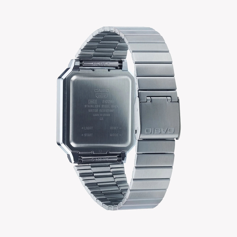 Casio Unisex Silver Resin & Stainless Steel Watch, Silver | A100we-7b by i-watch