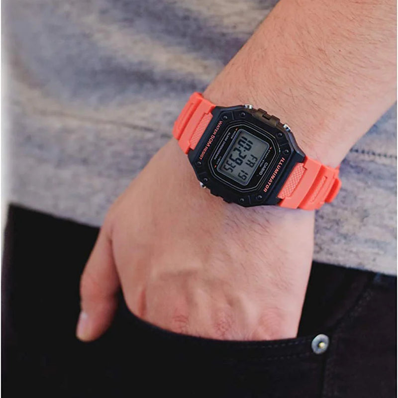 Casio Men's Black Resin Watch, Digital Display | W-218h-4b2vdf by i-watch