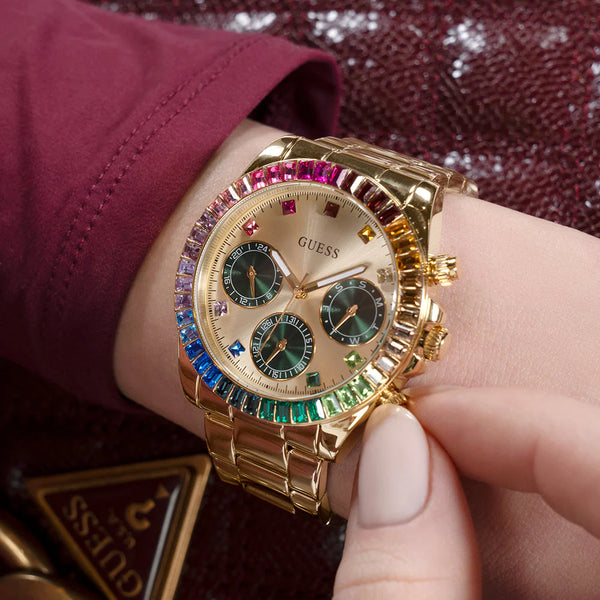 Guess Women's Gold Stainless Steel Watch, Gold Dial | Gw0690l4 by i-watch