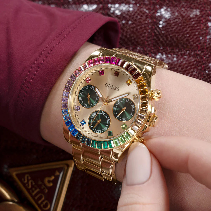 Guess Women's Gold Stainless Steel Watch, Gold Dial | Gw0690l4 by i-watch