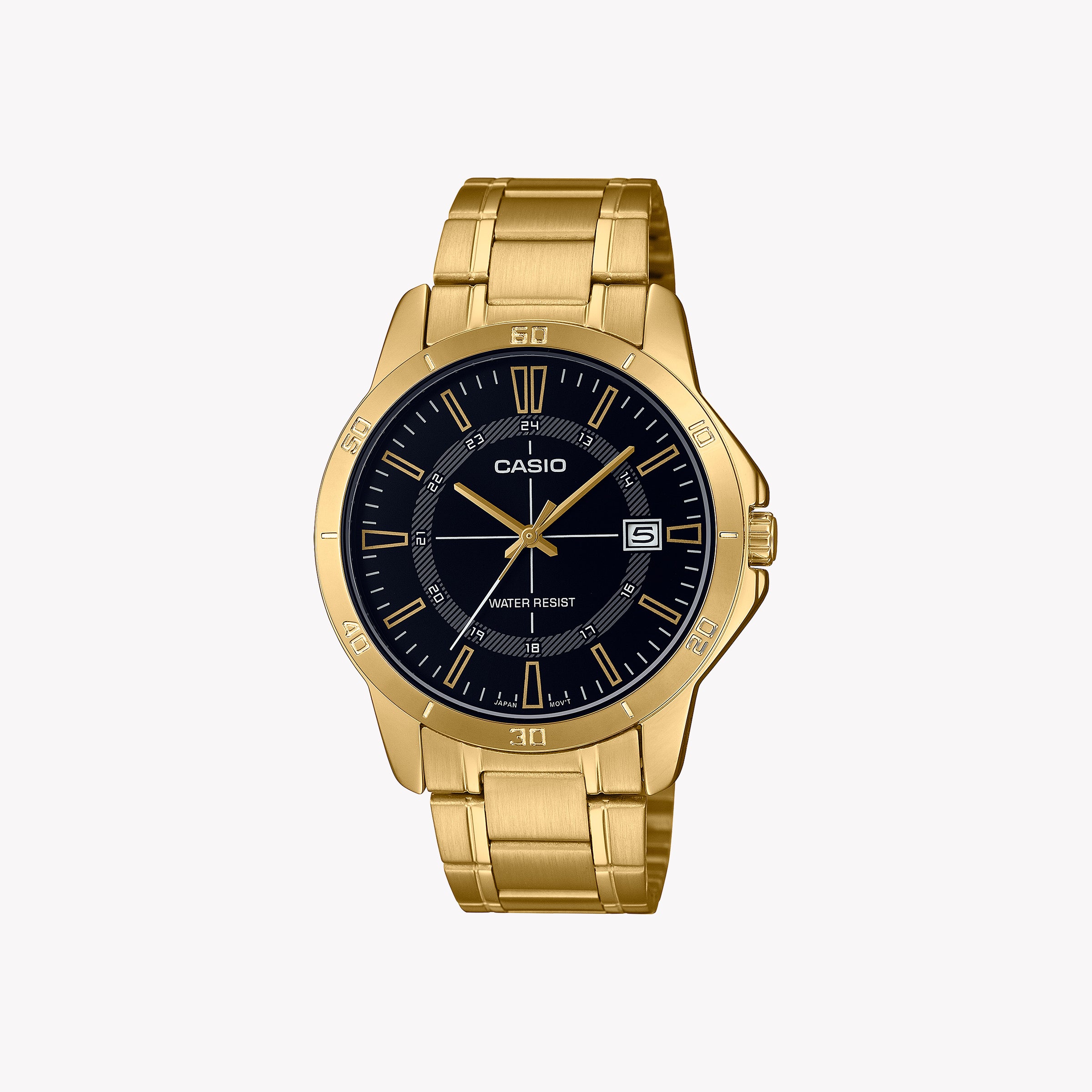 CASIO MTP-V004G-1C BOLD TIMEKEEPER - STYLISH GOLD & BLACK MEN'S WATCH