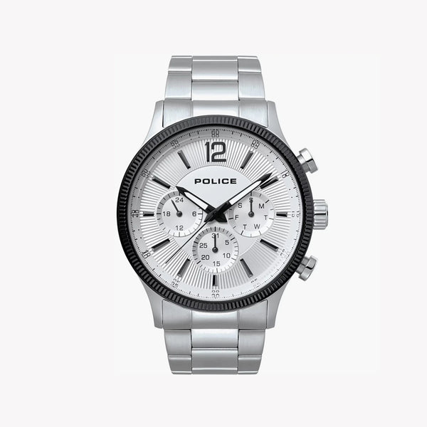 Police Men's Black Stainless Steel Watch, Silver Band | P15302jstb01m by i-watch