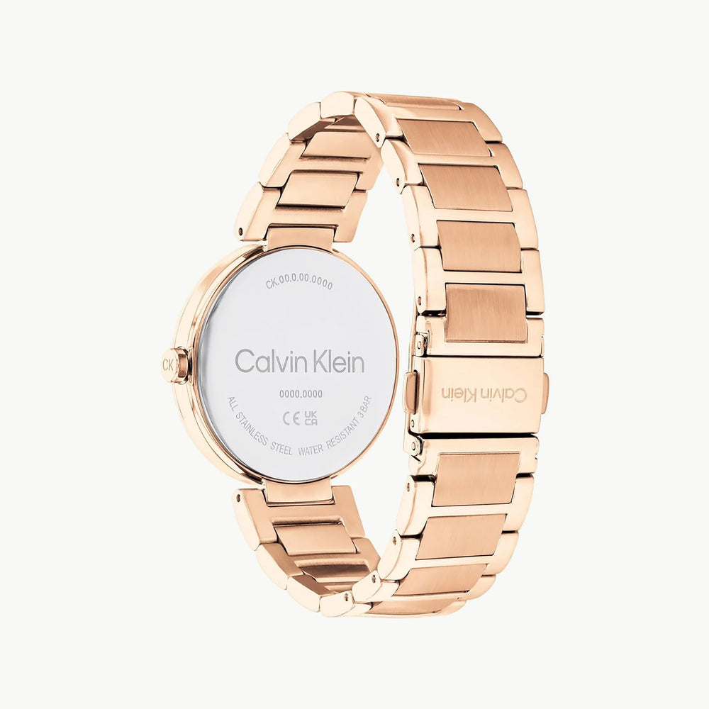 Ck Calvin Klein Women's Rose Gold Watch, Silver Dial | K1b221c6 by i-watch