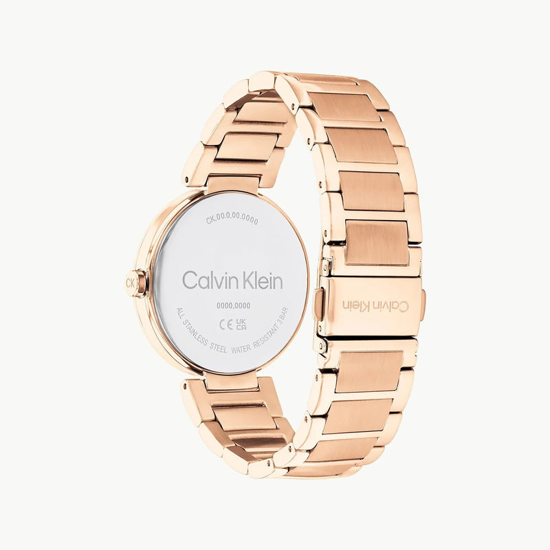 Ck Calvin Klein Women's Rose Gold Watch, Silver Dial | K1b221c6 by i-watch