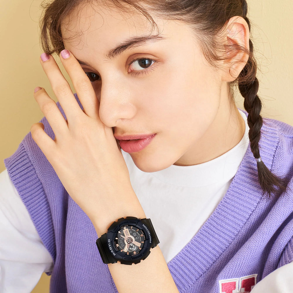 Baby-G Women's Black Resin Watch, Digital Dial | Ba-110xrg-1adr by i-watch