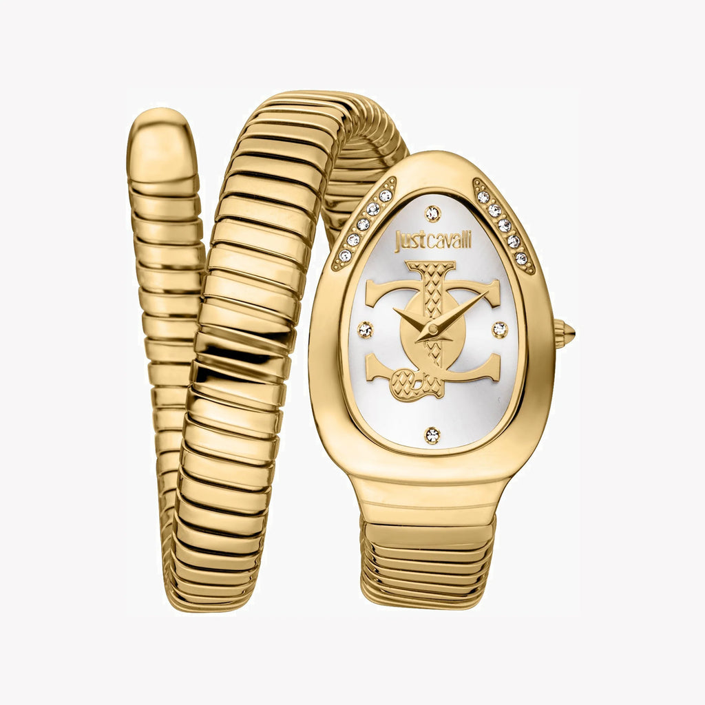 JUST CAVALLI Women's Watch with Gold Stainless Steel Case and Gold Stainless Steel Band