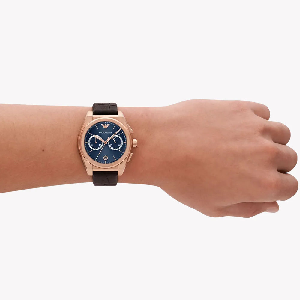Emporio Armani Women's Rose Gold Watch, Blue Dial | Ar11563 by i-watch