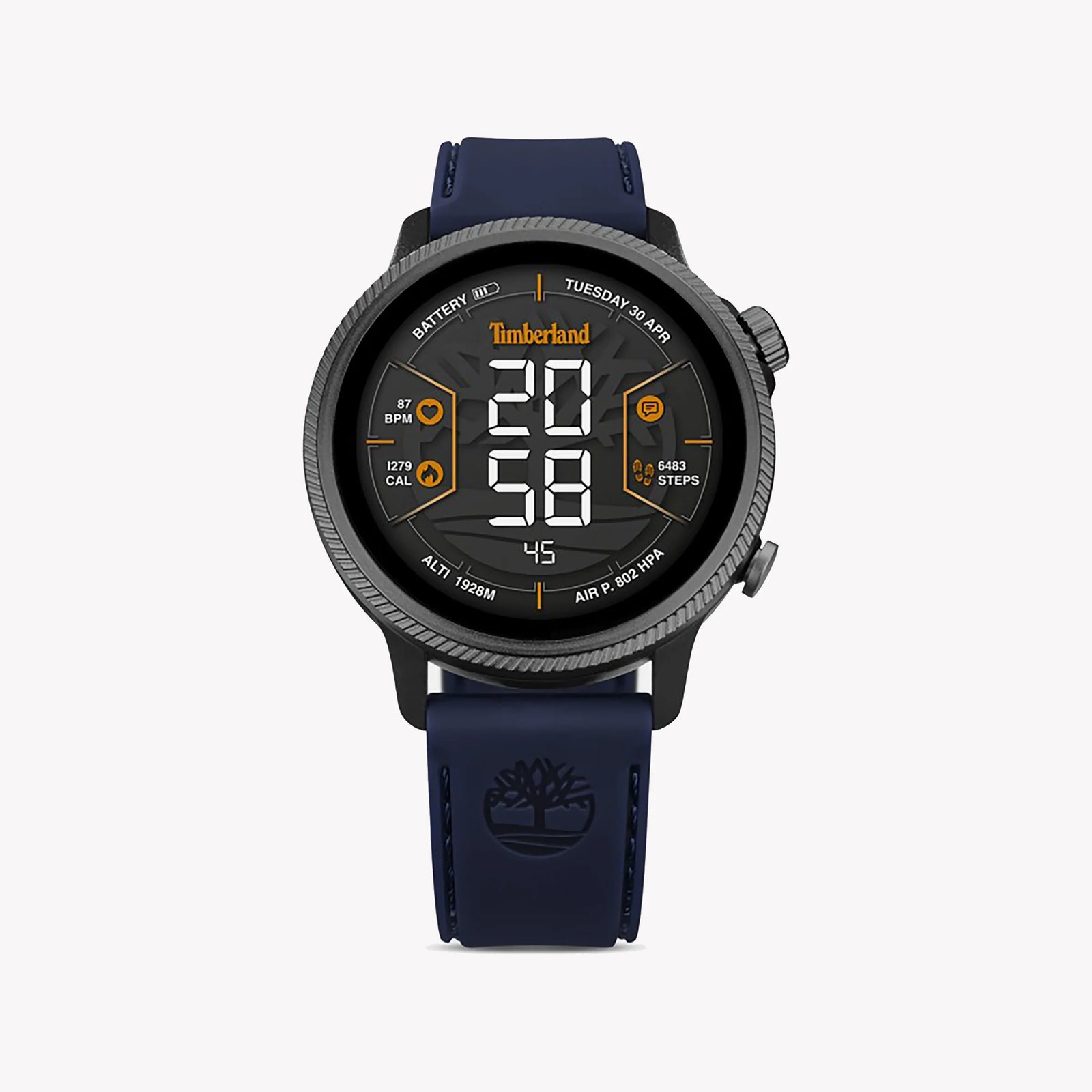 Timberland Men's Grey Stainless Steel, Blue Leather | Tdigb0064502 by i-watch