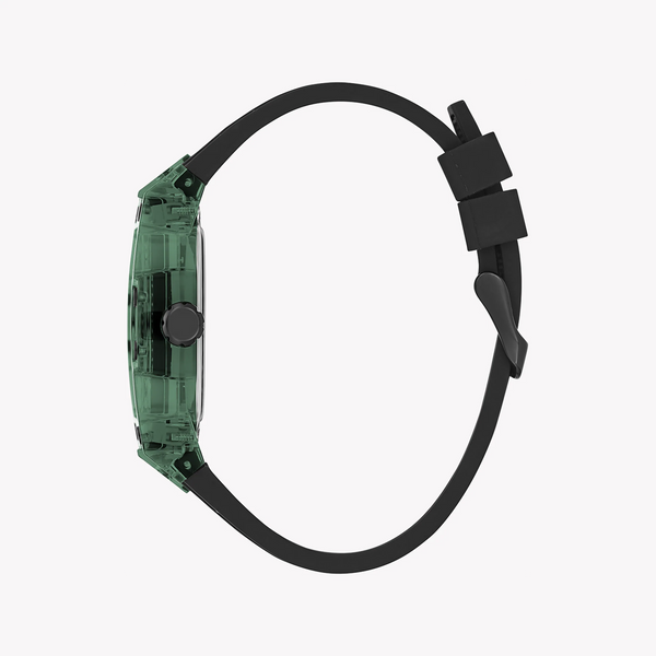 Guess Men's Black Plastic Watch, Green Silicone Band | Gw0499g7 by i-watch