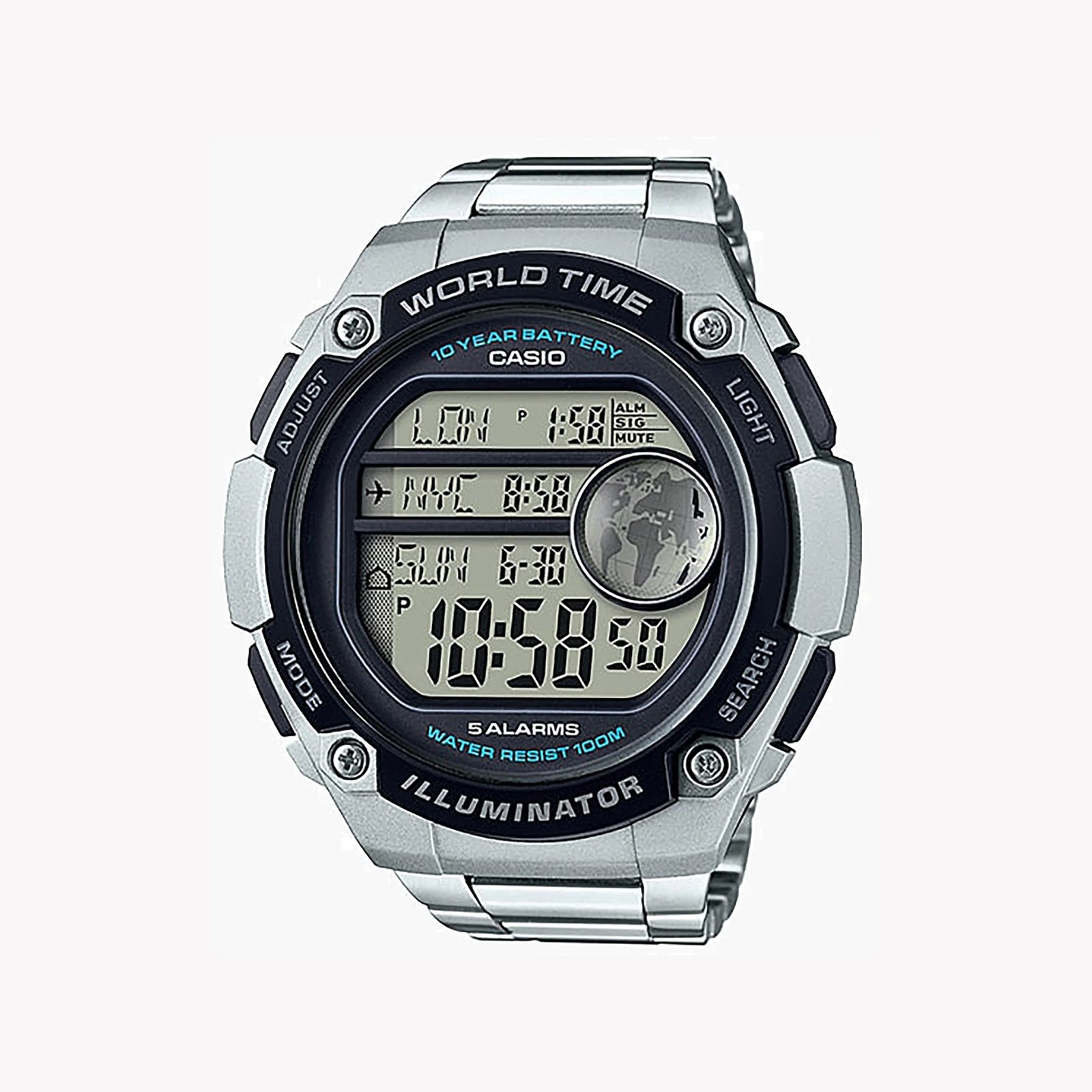 Casio Ae-3000wd-1avdf Men's Time Master - Sporty Elegance With Global Time Tracking by i-watch