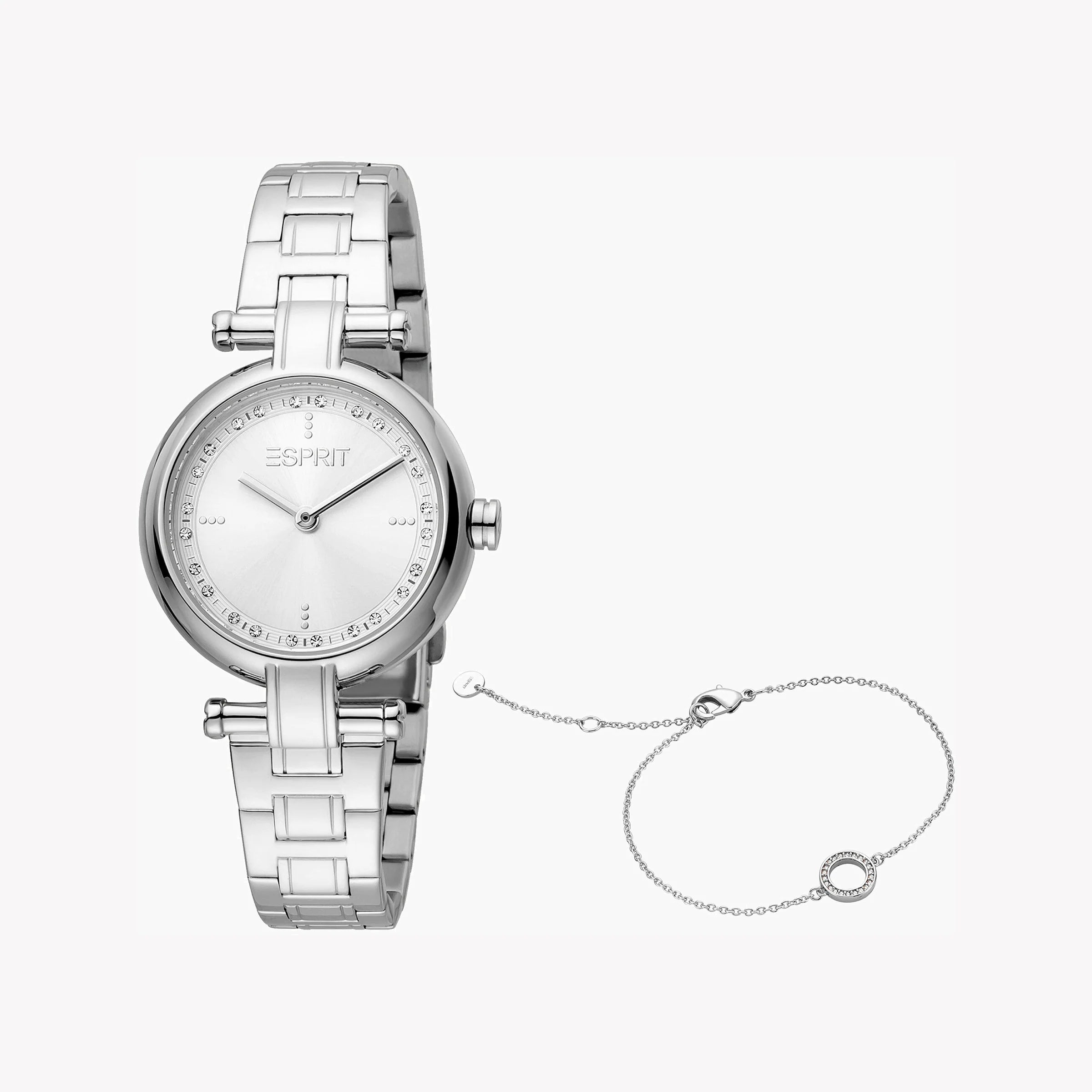 ESPRIT Women's Watch with Silver Stainless Steel Case and Silver Stainless Steel Band