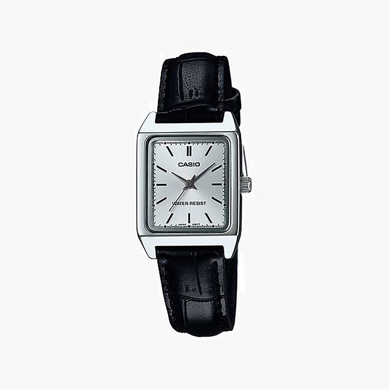 Casio Ltp-V007l-7e1udf Sporty Elegance - Timeless Women's Leather Watch With Silver Case & White Dial by i-watch