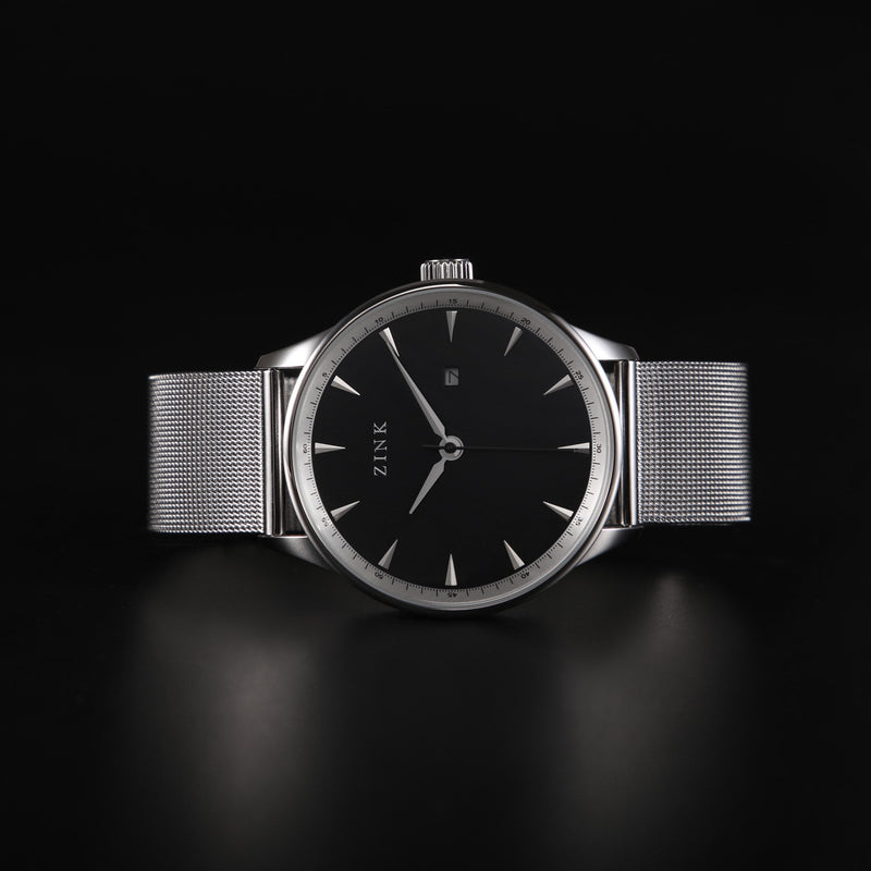 Zink Men's Stainless Steel Black Dial Quartz Watch | Zk127g1ms-26 by i-watch