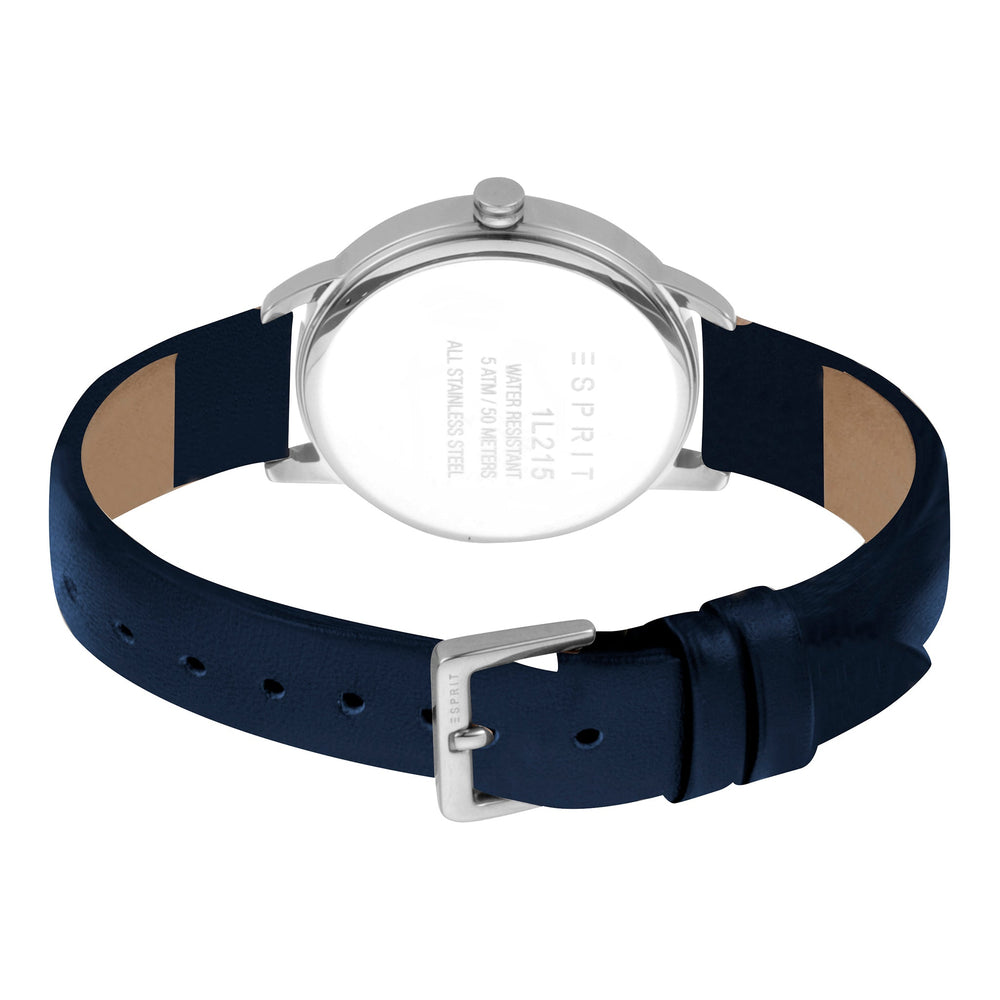 Esprit Women's Watch With Silver Stainless Steel Case And Blue Leather Band by i-watch