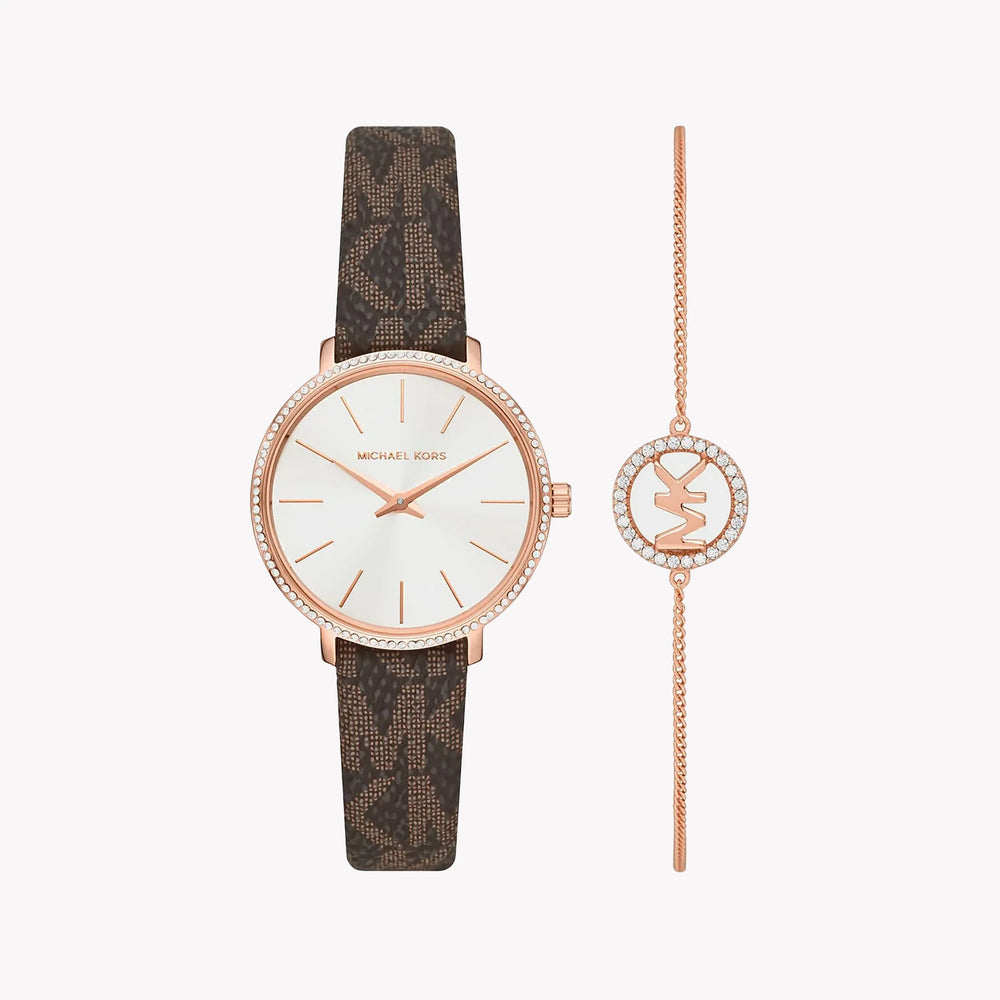Michael Kors Women's Rose Gold Watch, Brown Leather | Mk1036 by i-watch