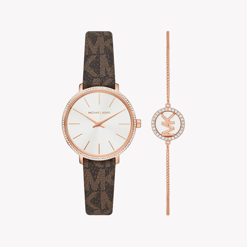 Michael Kors Women's Rose Gold Watch, Brown Leather | Mk1036 by i-watch
