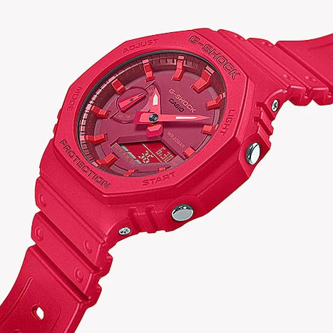 G-Shock Men's Red Resin Watch, Octagonal Design | Ga-2100-4adr by i-watch
