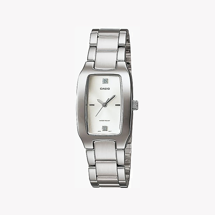 CASIO LTP-1165A-7C2DF ELEGANT ADVENTURER - Stylish Women's Watch with Silver Stainless Steel Band and Classic White Dial