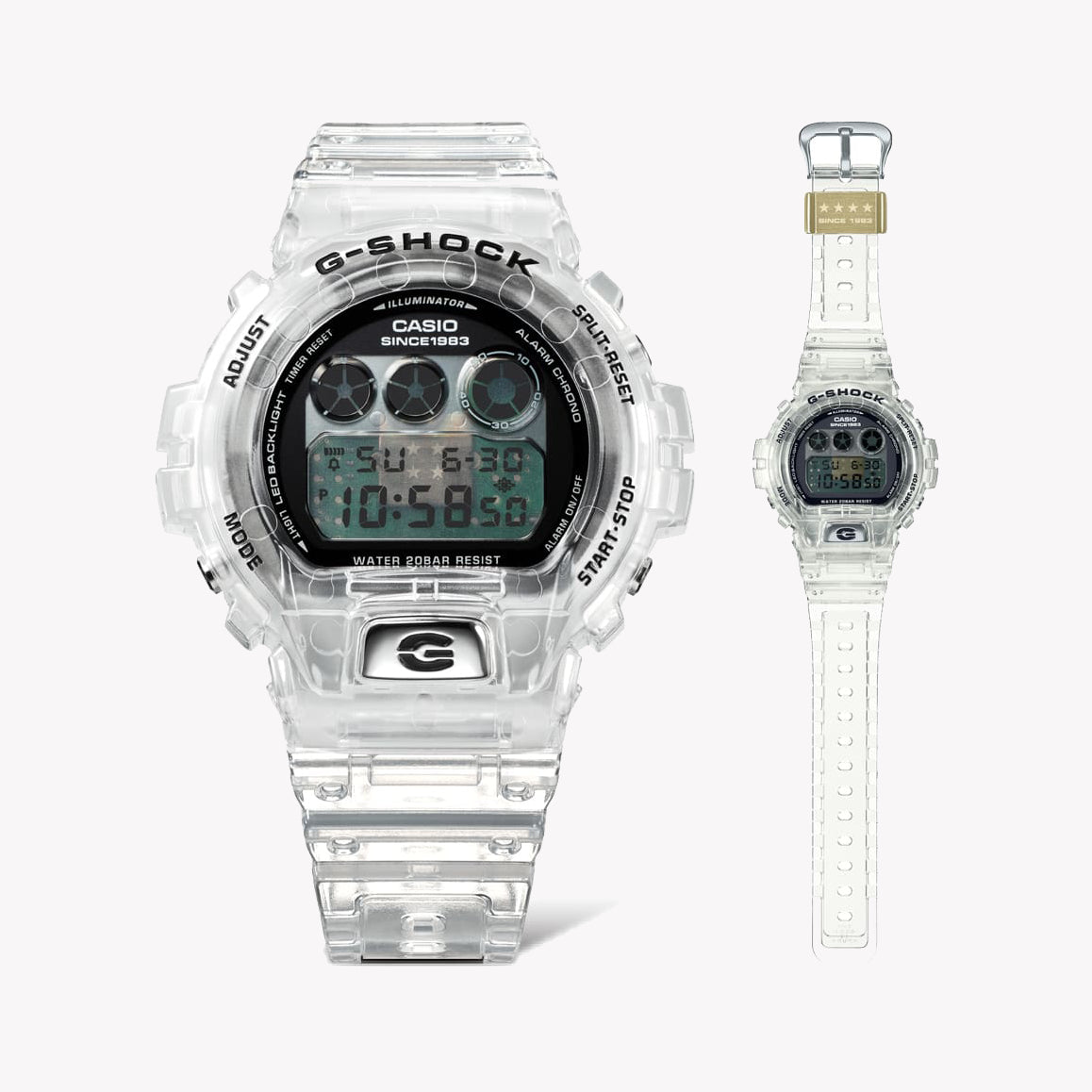 CASIO G-SHOCK DW-6940RX-7 OVERSIZE - CLEAR REMIX SERIE - 40 Anniversary Men's Watch