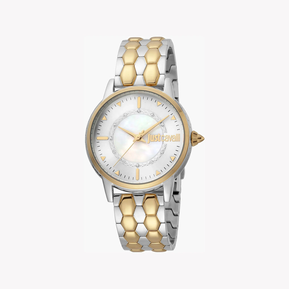 Just Cavalli Women's Silver & Gold Watch, White Dial | Jc1l149m0075 by i-watch