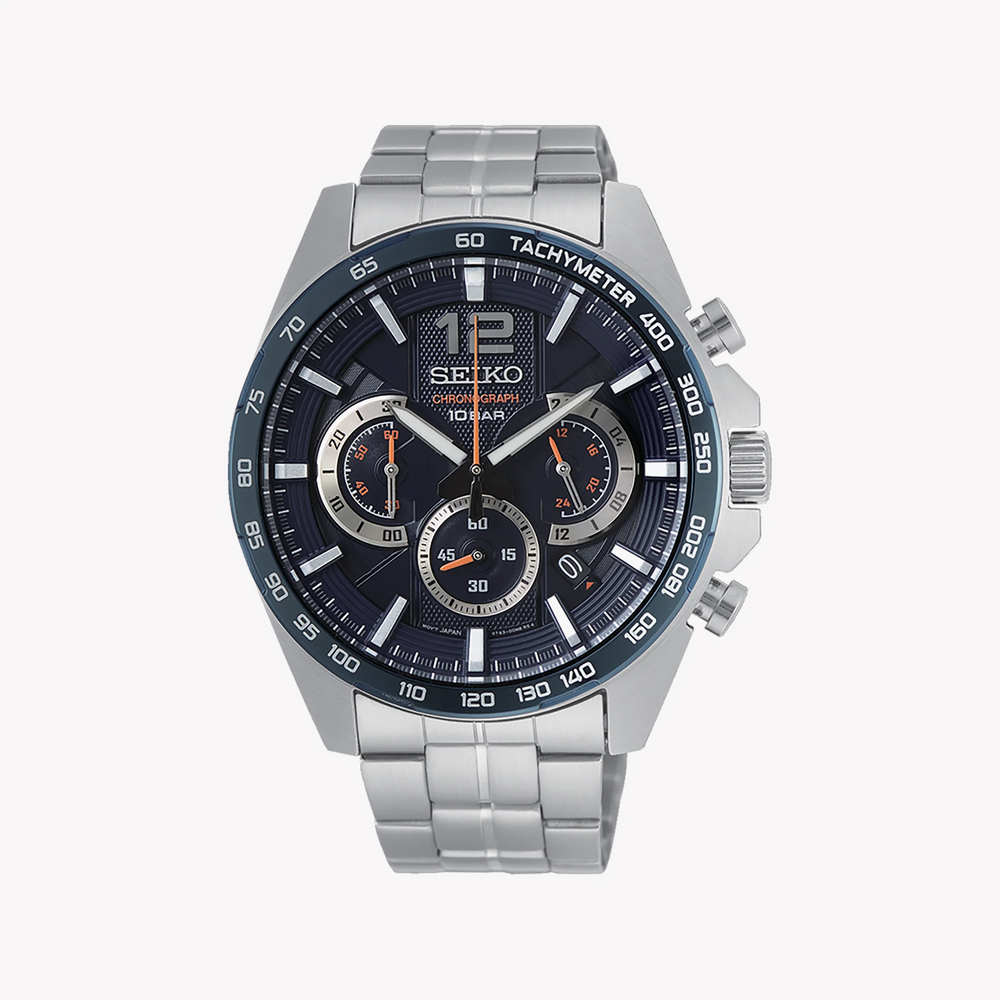 SEIKO SSB345P1 Men's Watch - Blue Dial, Stainless Steel-i-Watch