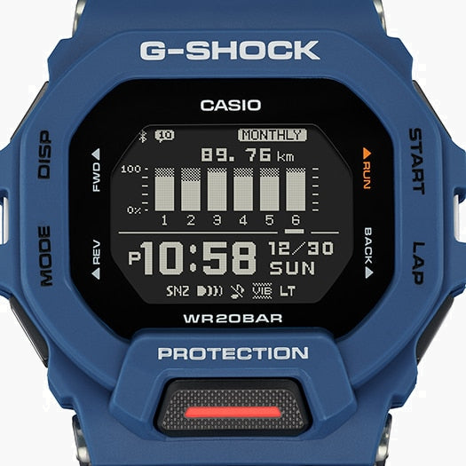 G-SHOCK GBD-200-2DR RUGGED CHIC - ساعة رياضية للرجال باللون الأزرق مع جهاز تتبع اللياقة البدنية ومقاومة للماء