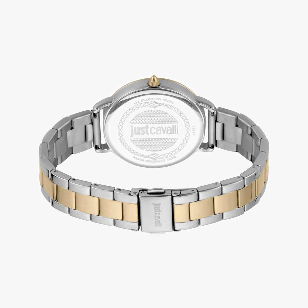 JUST CAVALLI Women's Watch with Silver Stainless Steel Case and Silver & Gold Stainless Steel Band