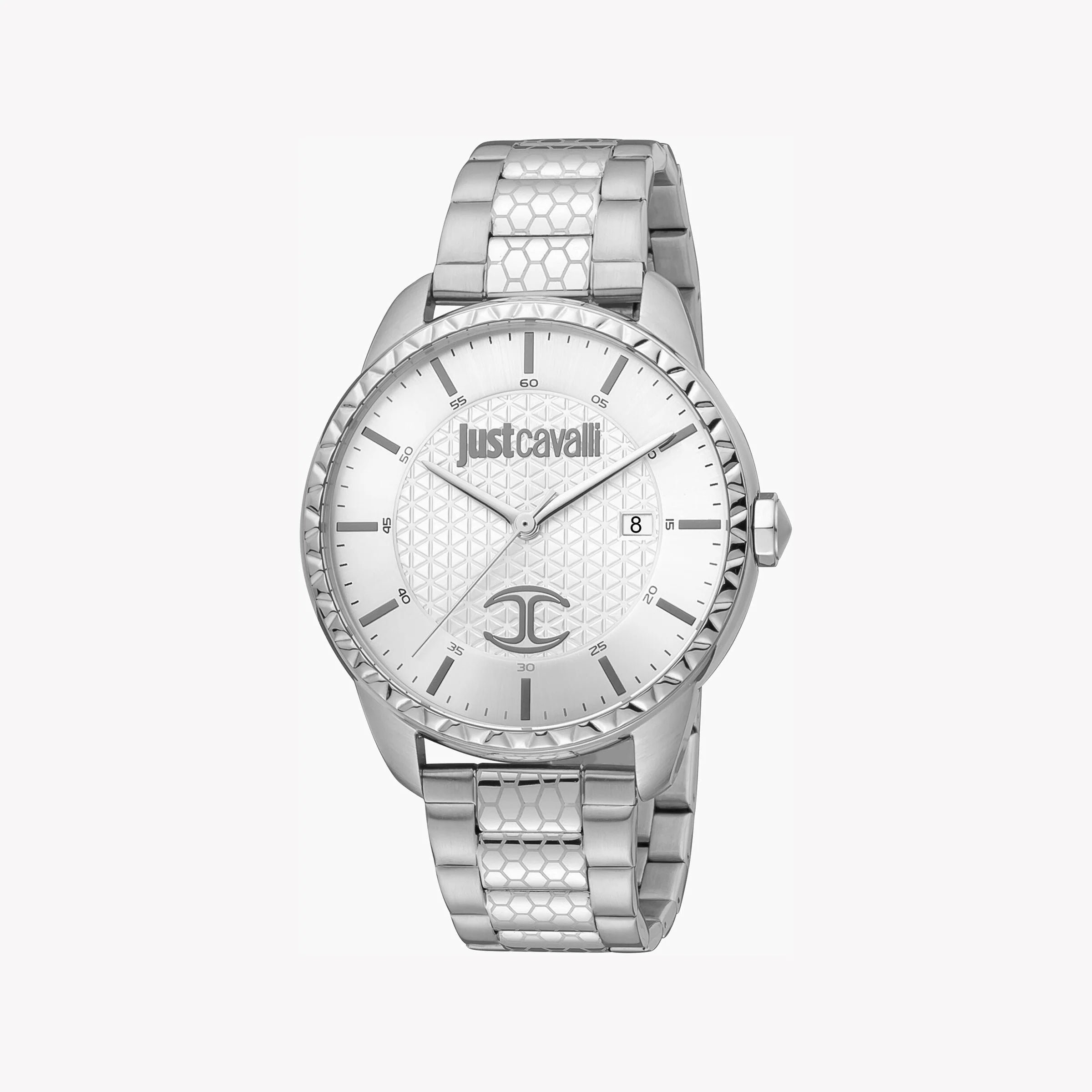 JUST CAVALLI JC1G176M0045 - ELEGANT SILVER STAINLESS STEEL MEN'S WATCH 43MM