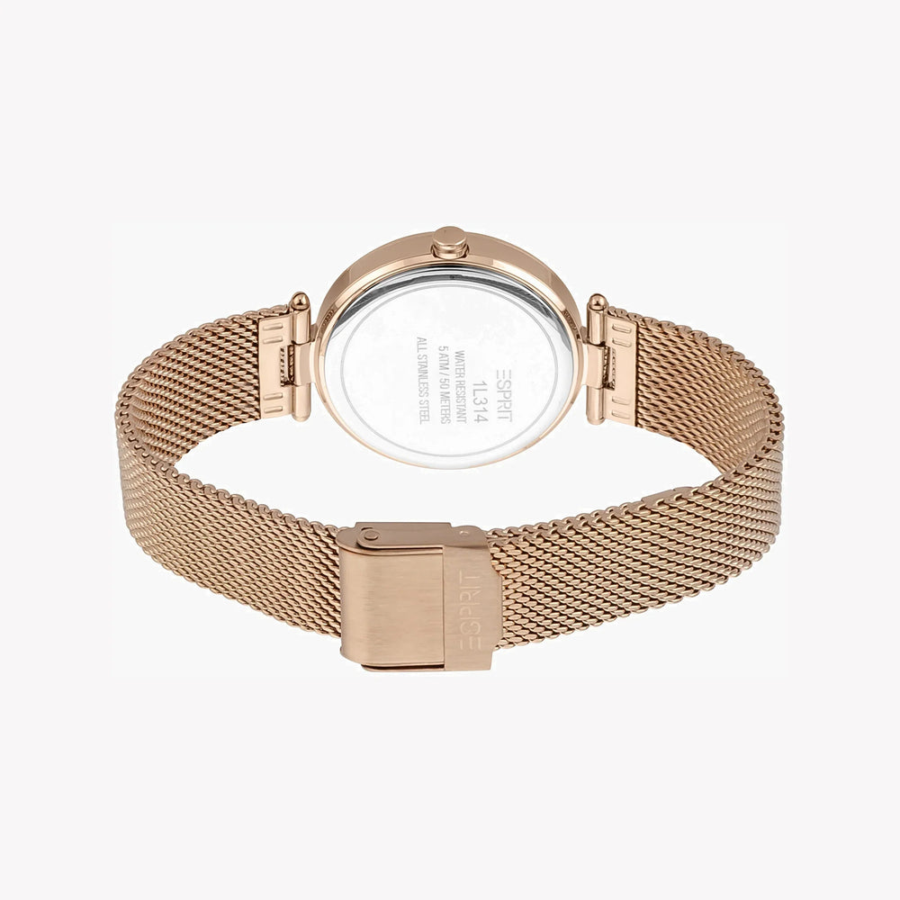 Esprit Women's Rose Gold Stainless Steel Watch, Silver Dial | Es1l155m0035 by i-watch
