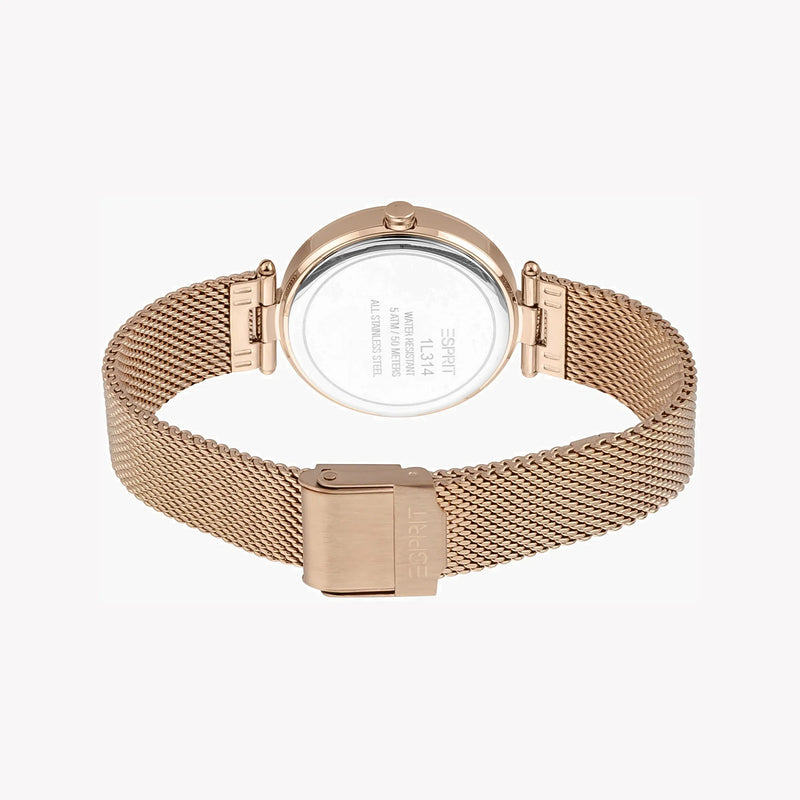 Esprit Women's Rose Gold Stainless Steel Watch, Silver Dial | Es1l155m0035 by i-watch