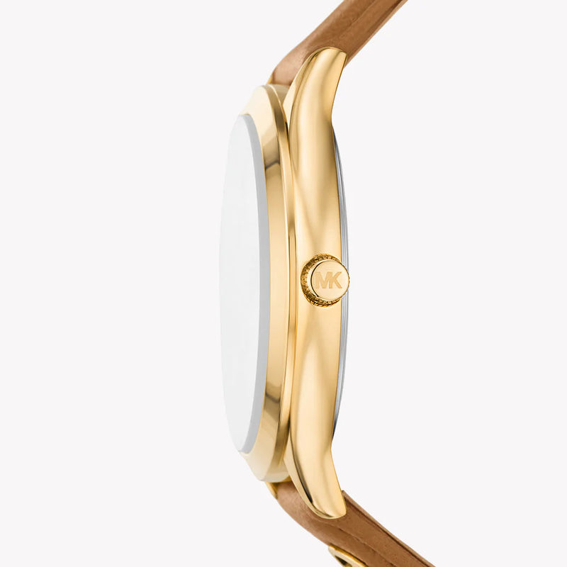 Michael Kors Men's Gold Stainless Steel, Brown Leather | Mk7465 by i-watch