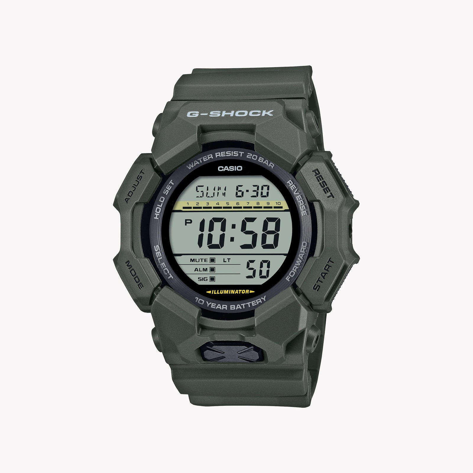 Casio G-Shock Men's Green Digital Watch, Bio-Sourced Plastic | Gd-010-3er by i-watch