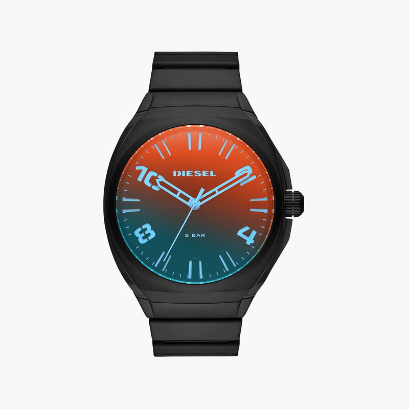 Diesel Men's Black Stainless Steel Watch, Red Dial | Dz1886 by i-watch