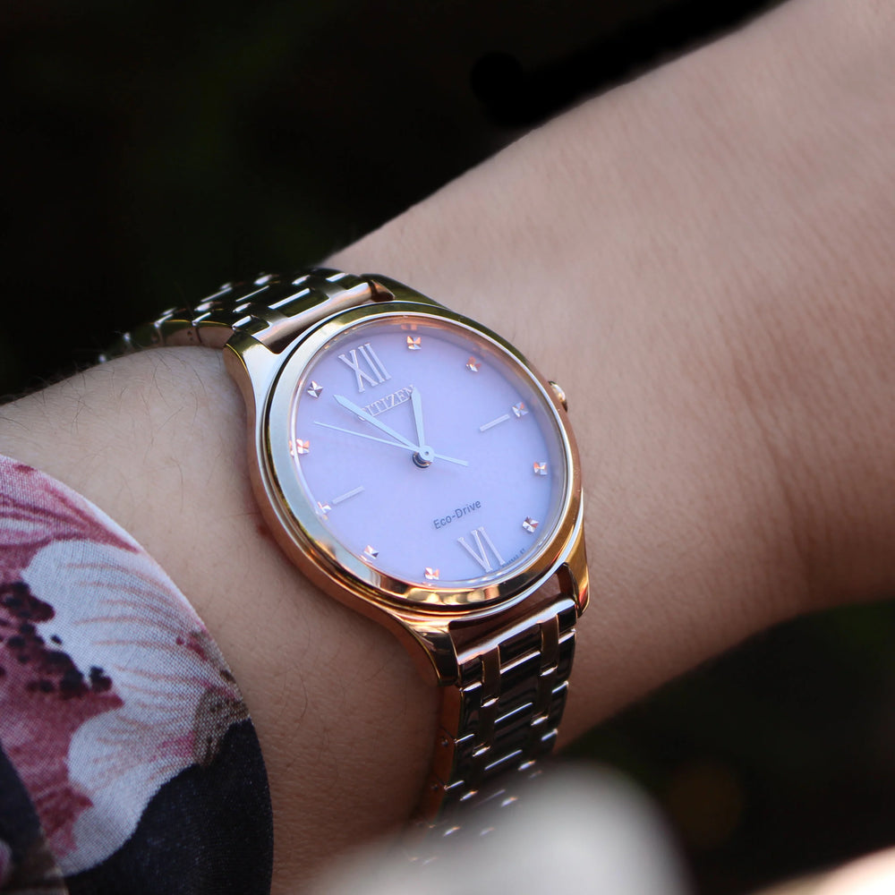 Citizen Women's Gold Watch, Pink Dial | Em0503-75x by i-watch