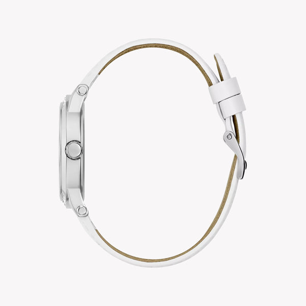 Guess Women's Silver Watch, White Leather Band | Gw0860l3 by i-watch
