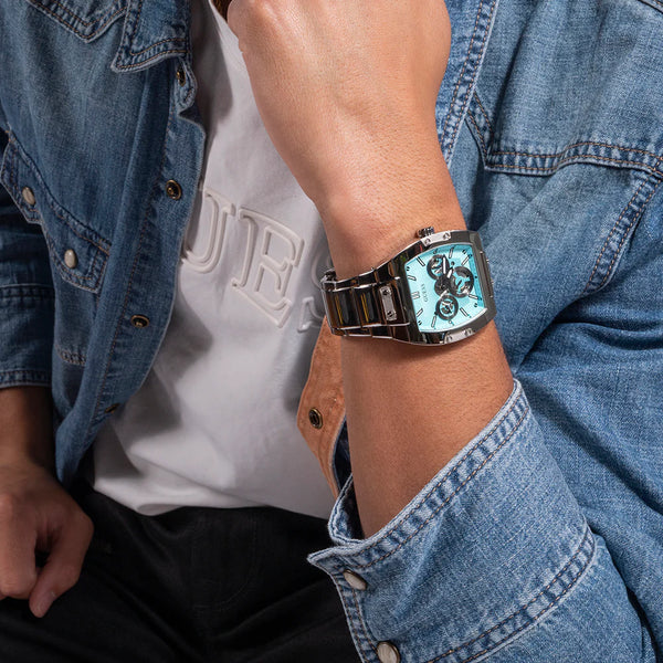 Guess Women's Silver Watch, Turquoise Dial | Gw0456g4 by i-watch