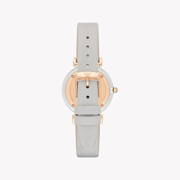 Emporio Armani Women's Gray Leather Watch, White Dial | Ar1965 by i-watch